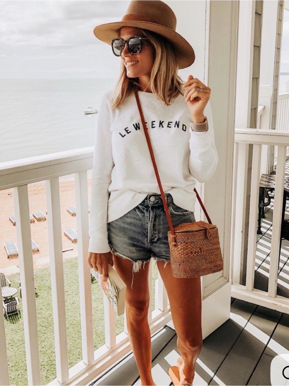 J Crew Le Weekend White Graphic Sweatshirt